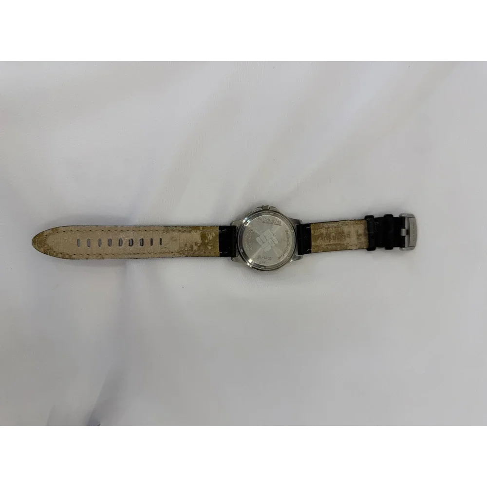 Columbia CL-1202 Field Watch Silver Dial Black Leather Strap 50M Water Resistant